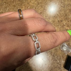 NIB 0.5cctw Moissanite D link Chain Style Band